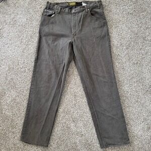 Levis SilverTab Lean Jeans Mens 38x32 Made in USA Grey Brown Vintage 90s Denim